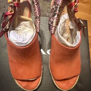 Coach Poppy Suede Wedge Sandal